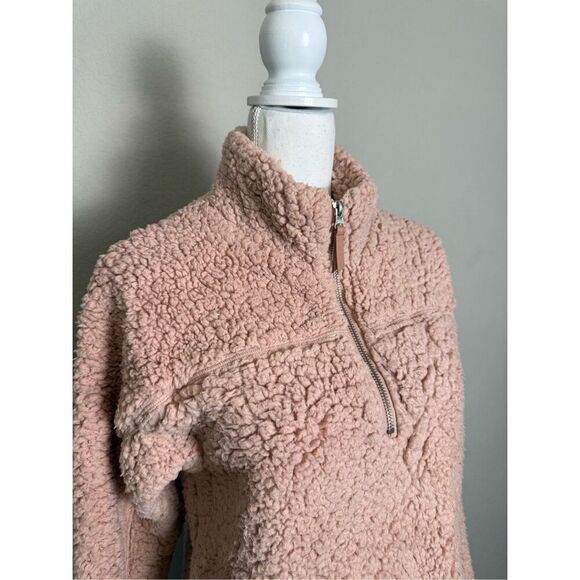 Nordstrom Elodie Blush Sherpa Zip Pullover Sweater XS - Picture 6 of 9